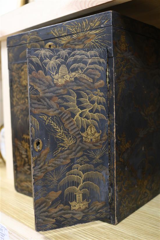 A Regency Japanned chinoiserie cabinet